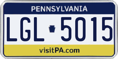PA license plate LGL5015