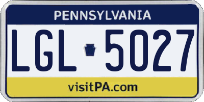 PA license plate LGL5027