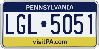 PA license plate LGL5051
