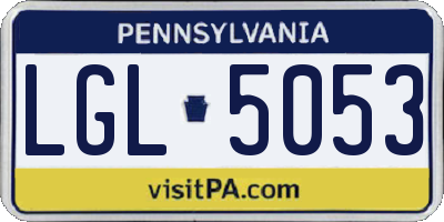 PA license plate LGL5053