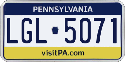 PA license plate LGL5071
