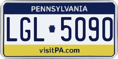 PA license plate LGL5090