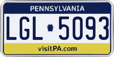 PA license plate LGL5093