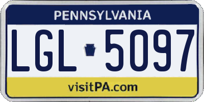 PA license plate LGL5097