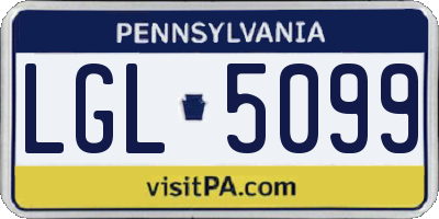 PA license plate LGL5099