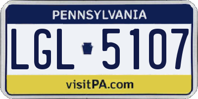 PA license plate LGL5107