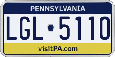 PA license plate LGL5110