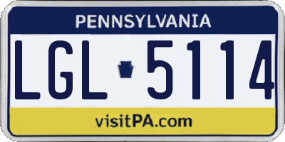 PA license plate LGL5114
