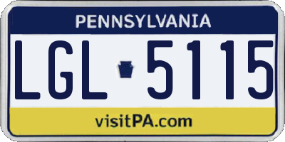 PA license plate LGL5115