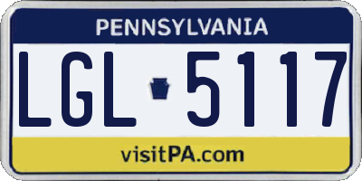 PA license plate LGL5117