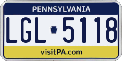 PA license plate LGL5118