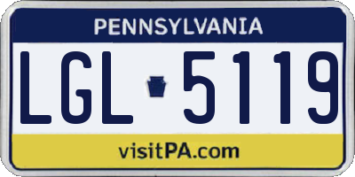PA license plate LGL5119