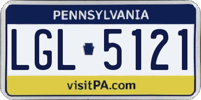 PA license plate LGL5121