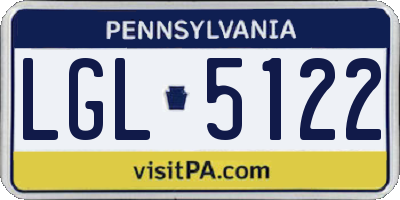 PA license plate LGL5122