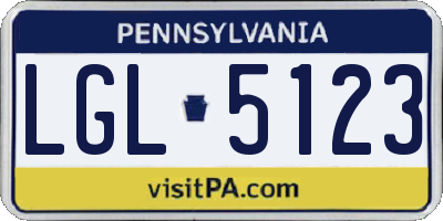 PA license plate LGL5123