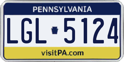 PA license plate LGL5124
