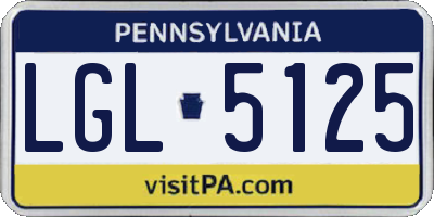 PA license plate LGL5125