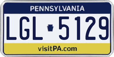 PA license plate LGL5129