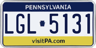 PA license plate LGL5131