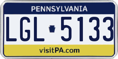 PA license plate LGL5133