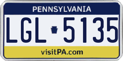 PA license plate LGL5135