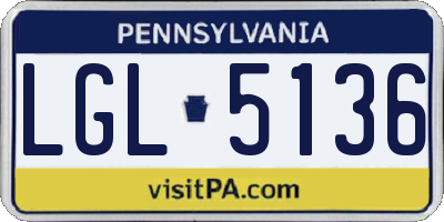PA license plate LGL5136