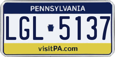 PA license plate LGL5137