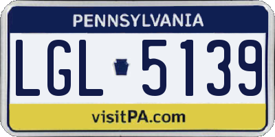 PA license plate LGL5139