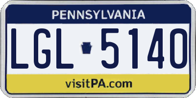 PA license plate LGL5140