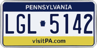 PA license plate LGL5142