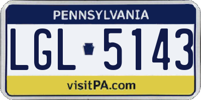 PA license plate LGL5143