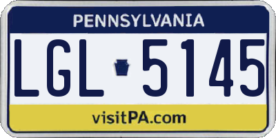PA license plate LGL5145