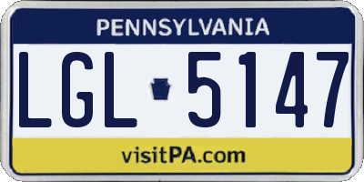 PA license plate LGL5147