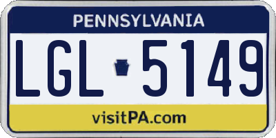 PA license plate LGL5149