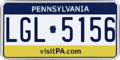 PA license plate LGL5156