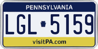 PA license plate LGL5159