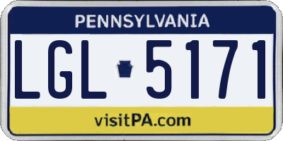 PA license plate LGL5171
