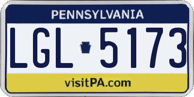 PA license plate LGL5173