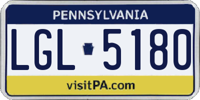 PA license plate LGL5180