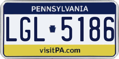 PA license plate LGL5186