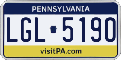 PA license plate LGL5190