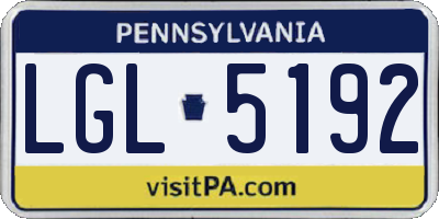 PA license plate LGL5192
