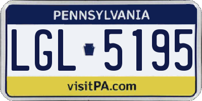 PA license plate LGL5195