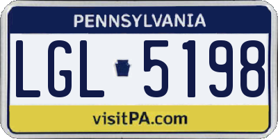 PA license plate LGL5198