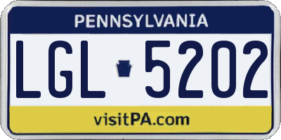 PA license plate LGL5202