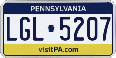 PA license plate LGL5207