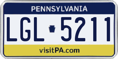 PA license plate LGL5211