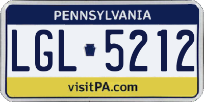 PA license plate LGL5212