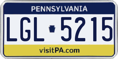 PA license plate LGL5215
