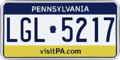 PA license plate LGL5217